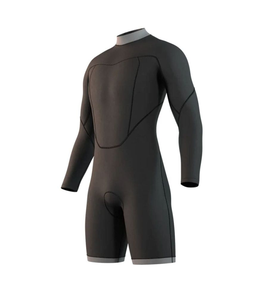 Brand Longarm Shorty 3/2mm Bzip Flatlock - Black