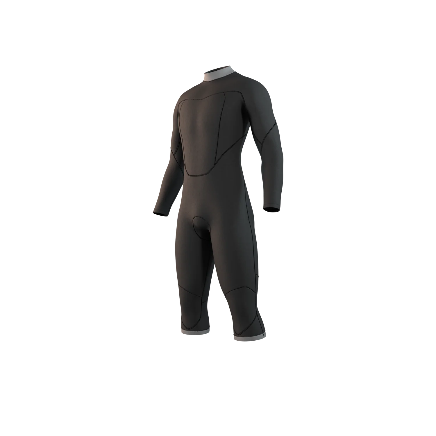 Brand Longarm Shortleg 3/2mm BackZip Flatlock - Black