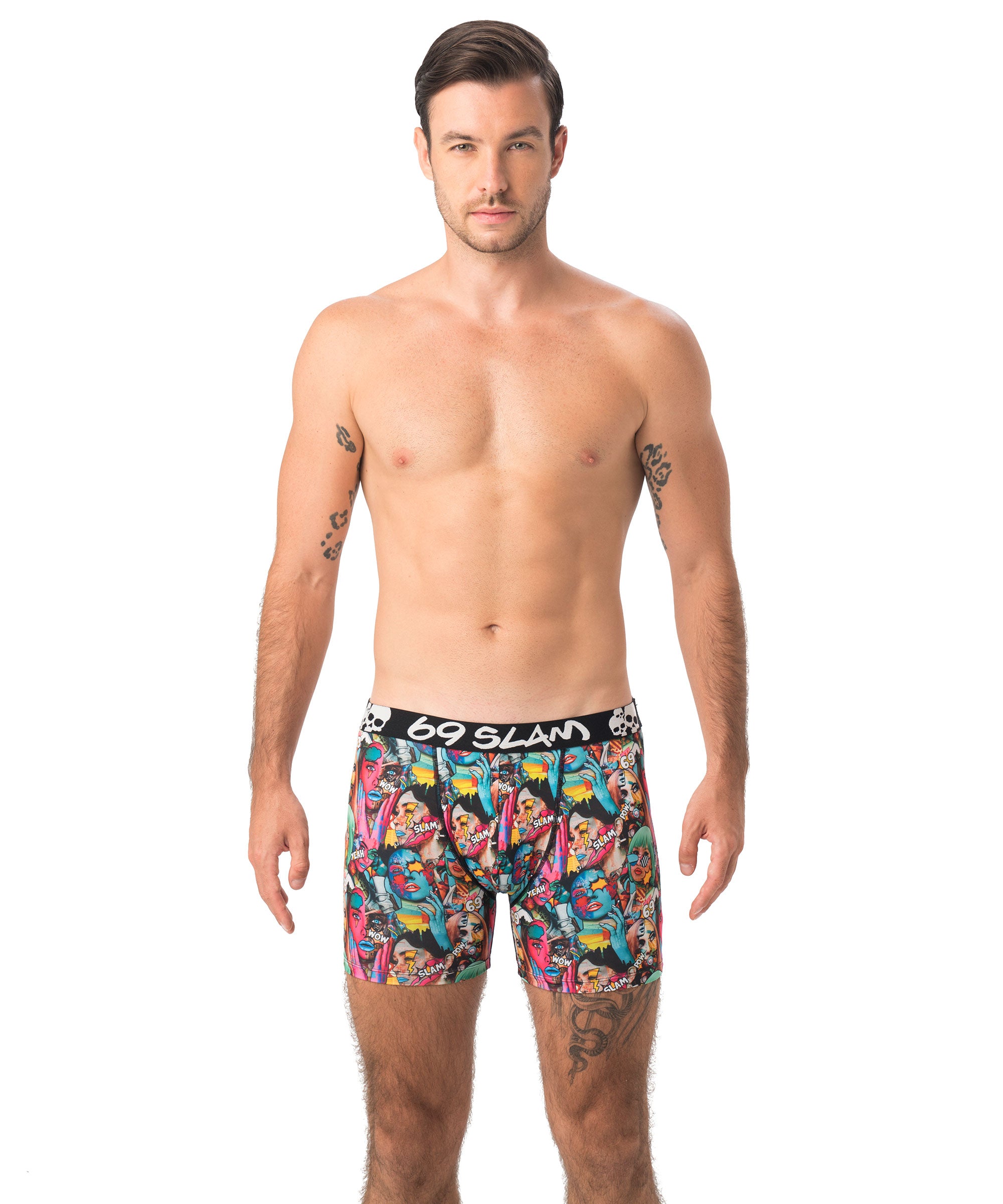 POP ART POLYESTER FITTED BOXER
