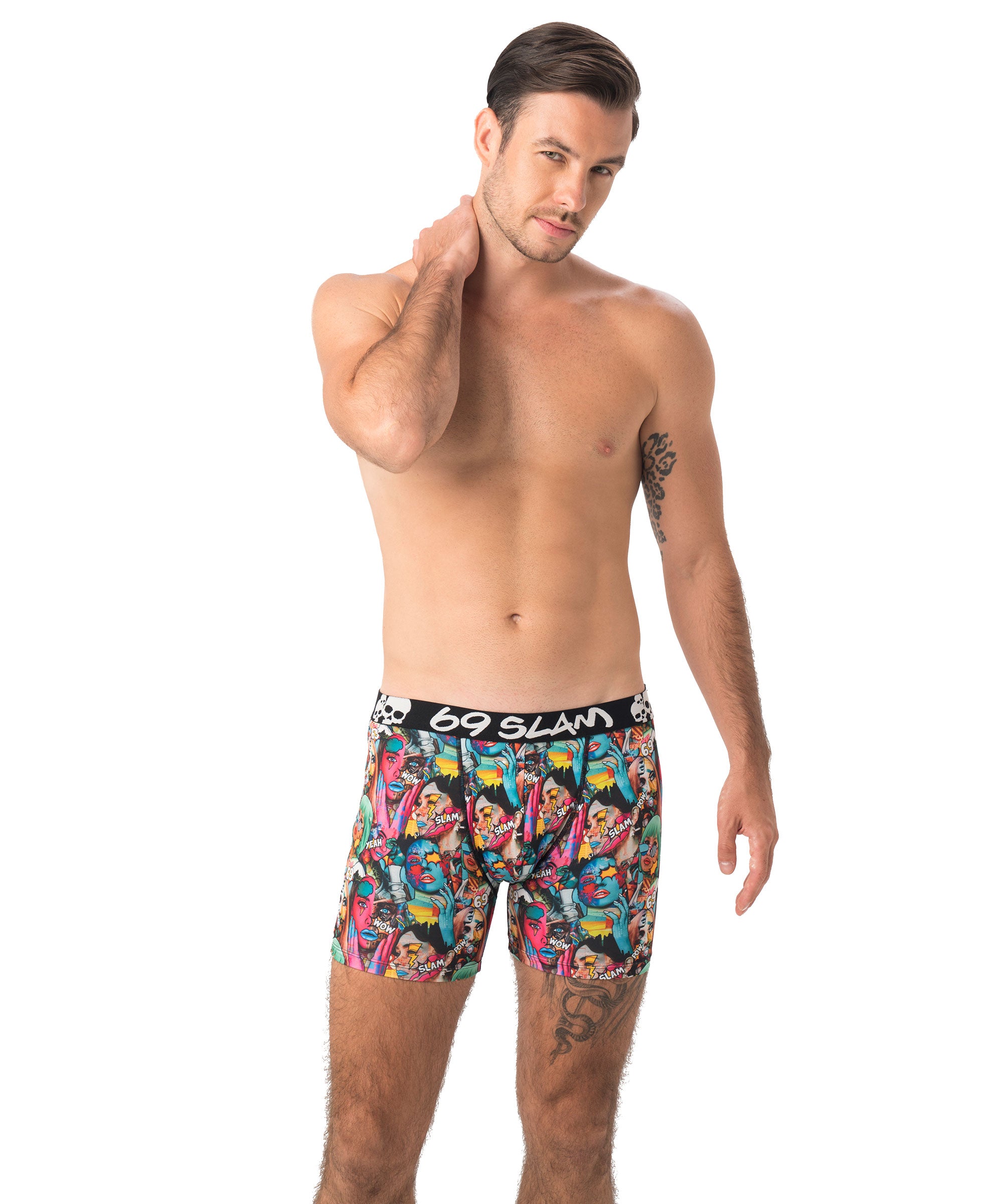 POP ART POLYESTER FITTED BOXER
